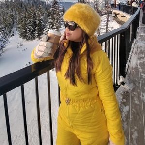 Yellow Ski and Snow Suit